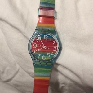 Rainbow Swatch watch